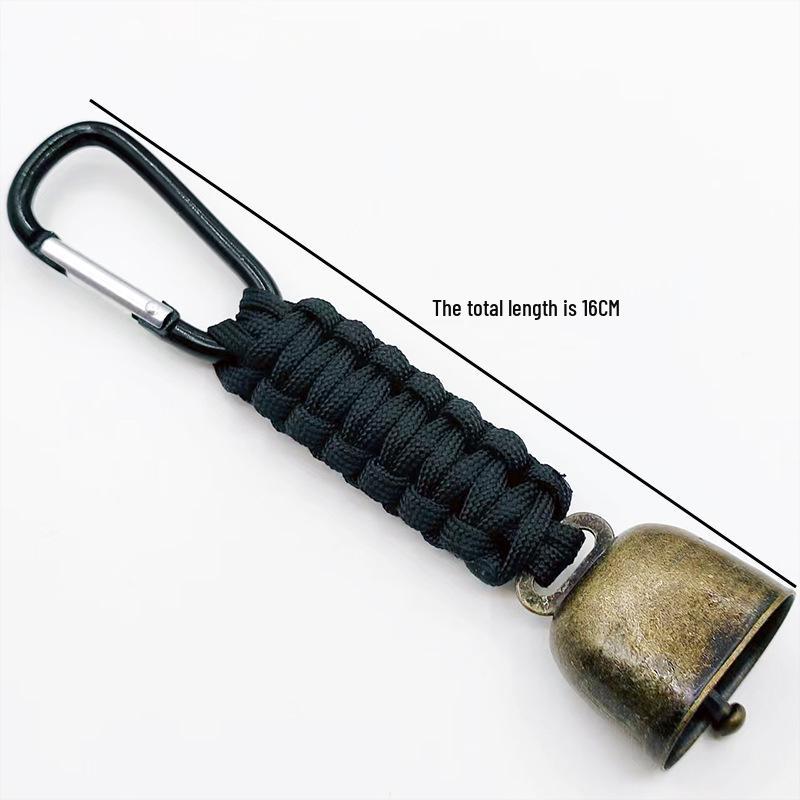 Outdoor Camping Warning Bell with Paracord Keychain Lanyard