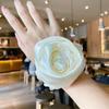 Charming Hair Tie Elegant Satin Rose Hair Rings for Stylish Women 3d Flower Decor Elastic Bands for Scalp-friendly Hair