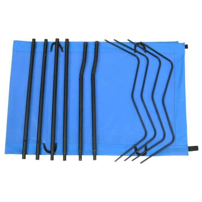 Lit de camping - vidaXL - 180x60x19 cm - Tissu Oxford 600D - Acier - Bleu