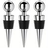 Wine Stopper Bottle Stopper 3-Pack - Wine Saver Zinc Alloy Silicone, Reusable Leak Proof Keep Fresh Wine Bottle Stopper, for Gifts,