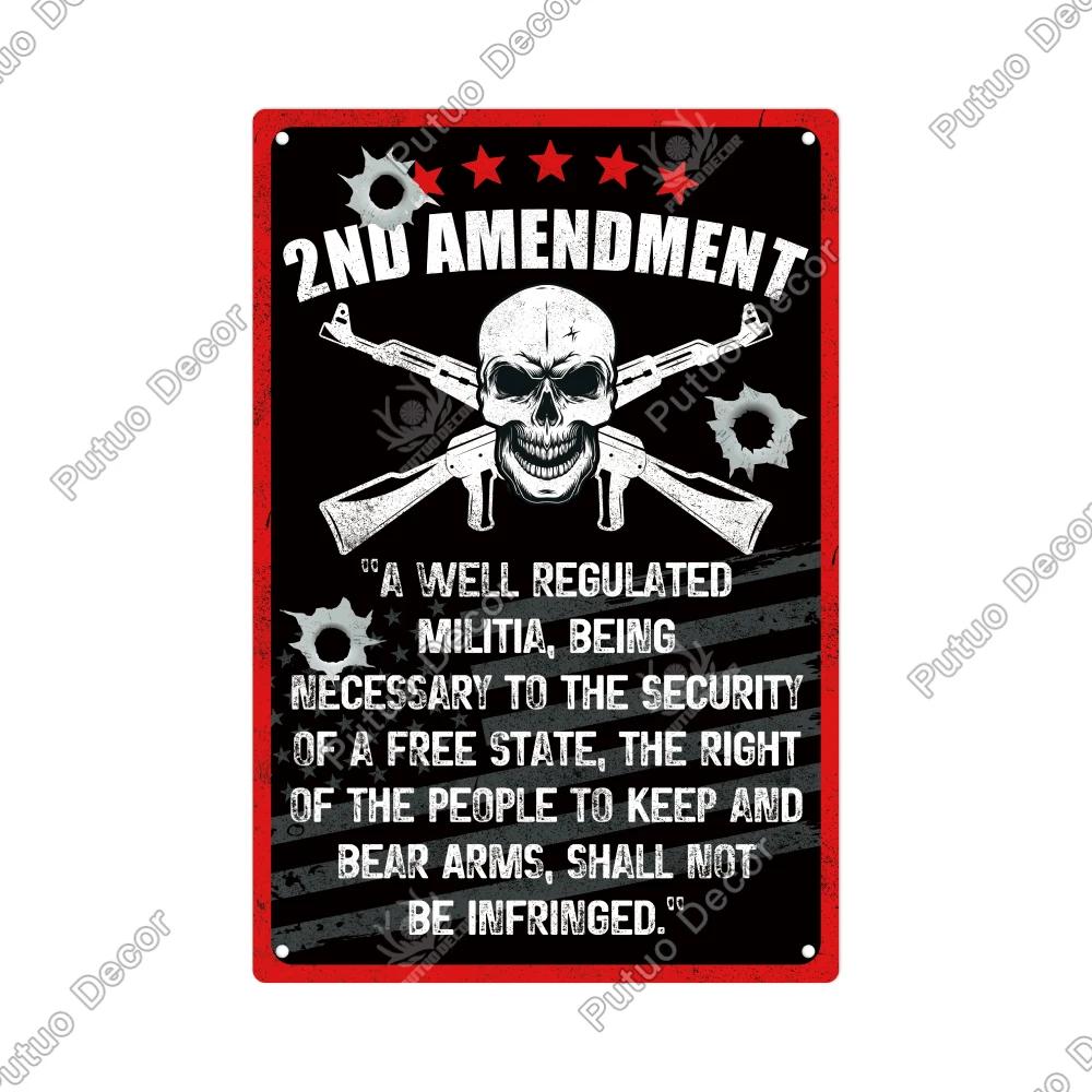 Putuo Decor Vintage Metal Tin Sign Rustic Wall Art for Farmhouse Porch Living Room Perfect Independence Day th of July Gift H