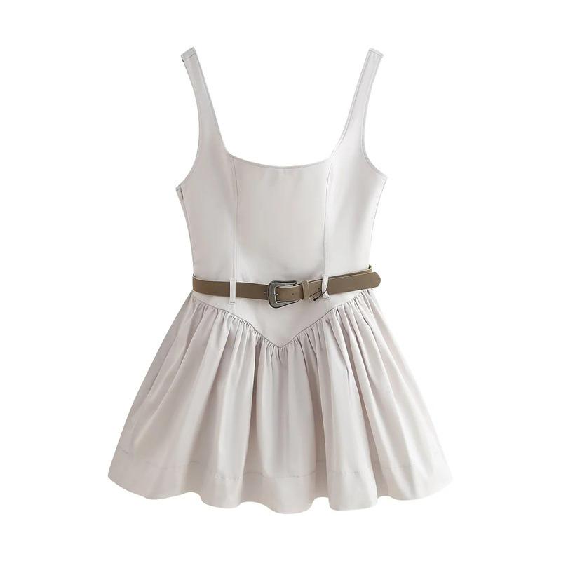 

TAOP&ZA Women s Spring/Summer Belted Spaghetti Strap Sleeveless Dress L