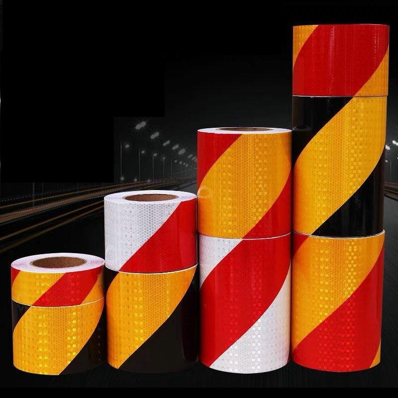5cm/10cm/15cm/20cm Reflective Adhesive Tape Left Or Right Twill Double Color Strips Waterproof Safety Reflectors Sticker