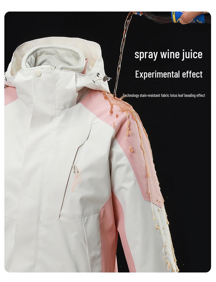 Unisex Three-in-One Waterproof Windproof Mink Fleece Hiking Jacket - Custom LG