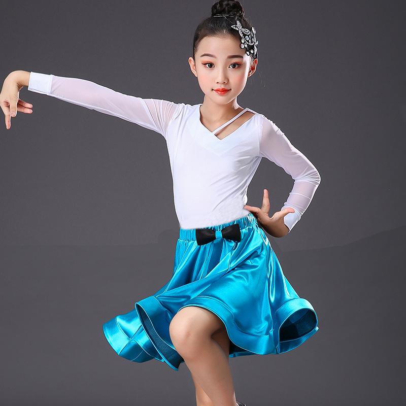 Girls  Autumn Long Sleeve Latin Dance Practice Set 160 cm