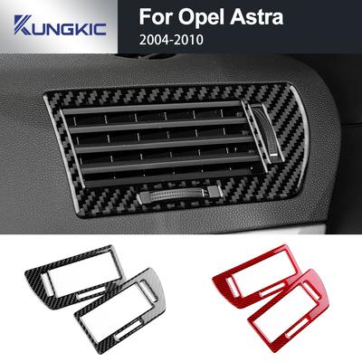 Para Vauxhall Opel Astra H MK5 2004 2005 2006 2007 2008 2009 2010 Adesivo de Fibra de Carbono Macio Real Painel de Saída de Ar do Instrumento do Carro