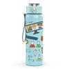 1PC Doodle Mixed Stationery Pattern Print 750ml Color Plastic Sports Water Bottle Leakproof Flip Straw Lid Suitable for Sports Office Home Use
