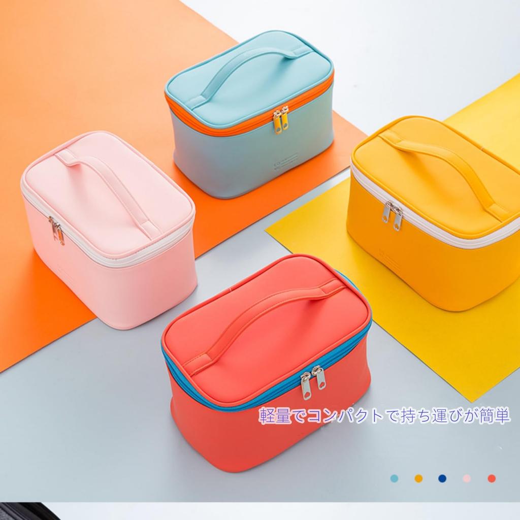 Aylashine Makeup Cosmetic PU Cosmetic Large Portable Cosmetic Available In Multiple Colors Blue Square Pouch, Pouch, Bag, Lightweight, Capacity, Cute,