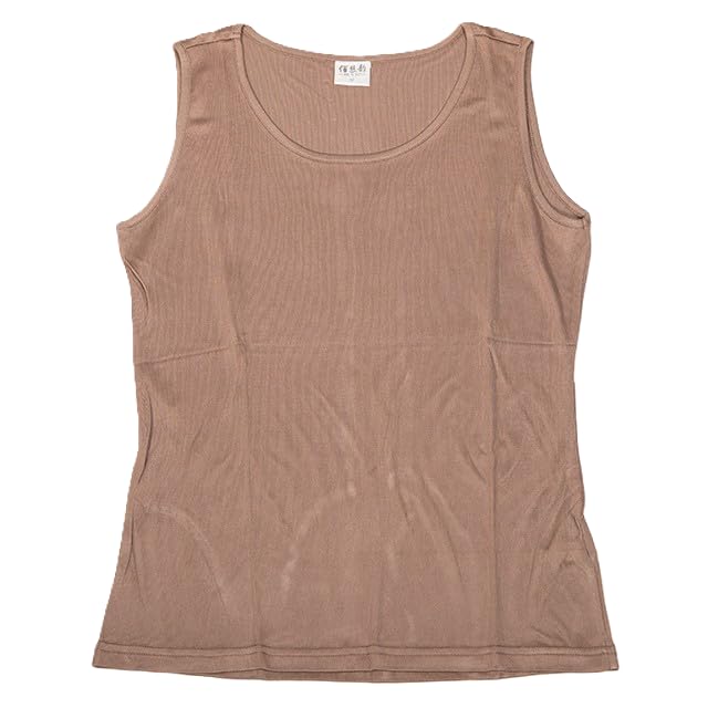 

utatane Smooth Silk Jersey Tank Top Soft 100% (L, Brown)