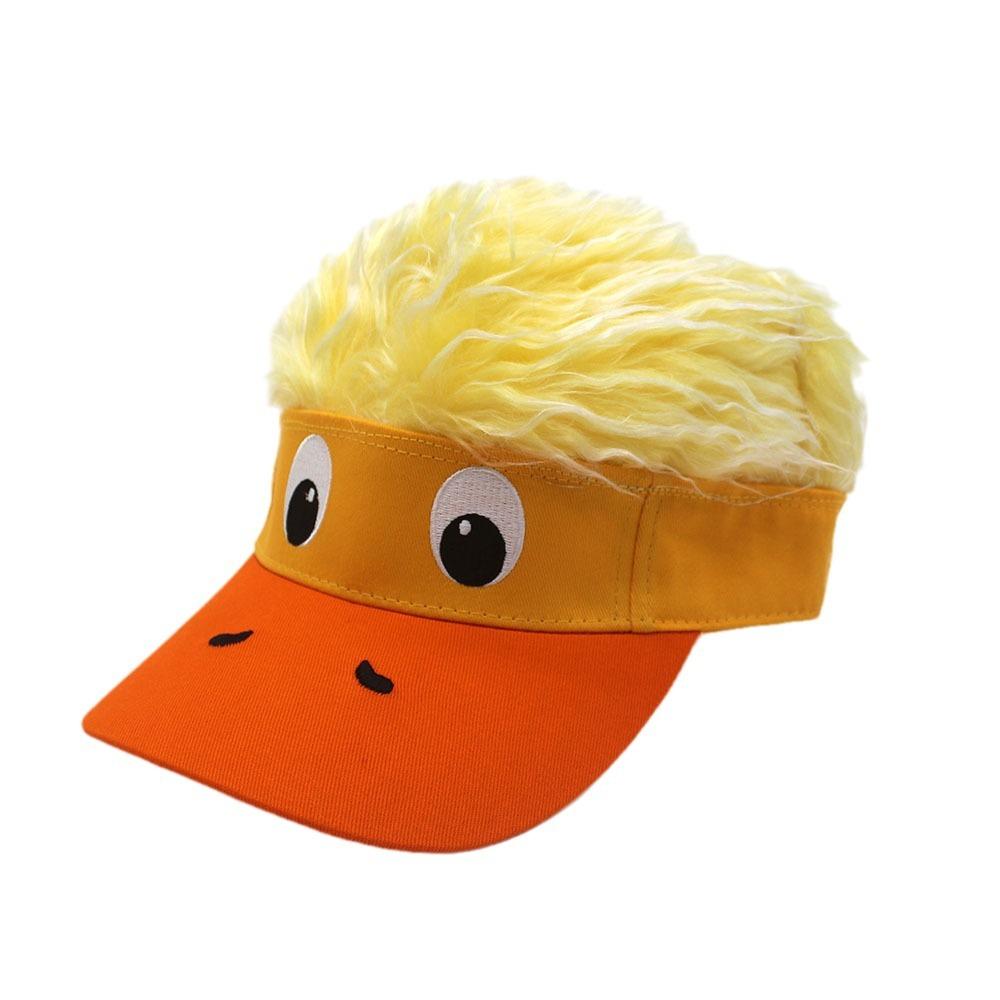 Cartoon funny personality versatile wig hat baseball cap holiday dress up travel duckbill hat