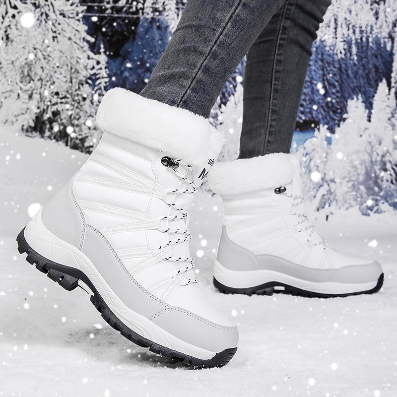 Large Size Cotton Shoes Snow Boots Winter Warm Medium Boots Piled Thickened Outdoor Mountaineering Boots