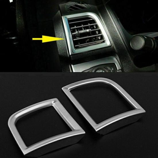 For Ford Explorer 2013- Silver Dashboard Side Air Vent Outlet Cover Trim 2Pc