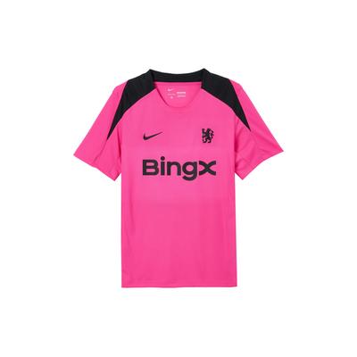 Chelsea FC Dri-Fit FW24 Vintage Crew Neck Knit Comfortable Short Sleeve Football Shirt Men Tops Pink FQ2607-659