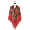 160*160Cm Women Russian National Scarf Lady Tassel Floral Print Headscarf Wraps Babushka Bandana Beach Travel Shade Shawls