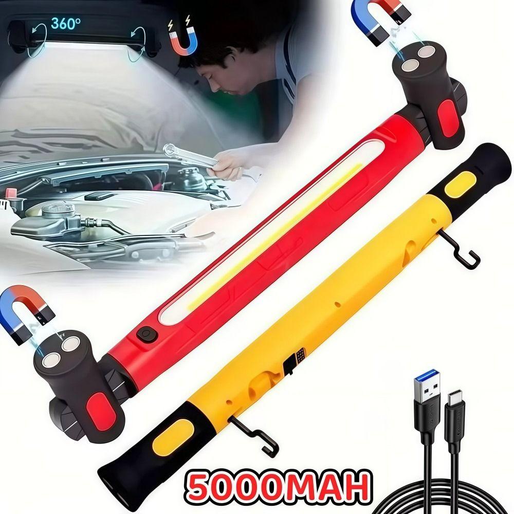 LED Under Hood Work Light Bar with Hooks Cordless Magnetic Light Bar 5000mAh Rechargeable Car Hood Flashlight