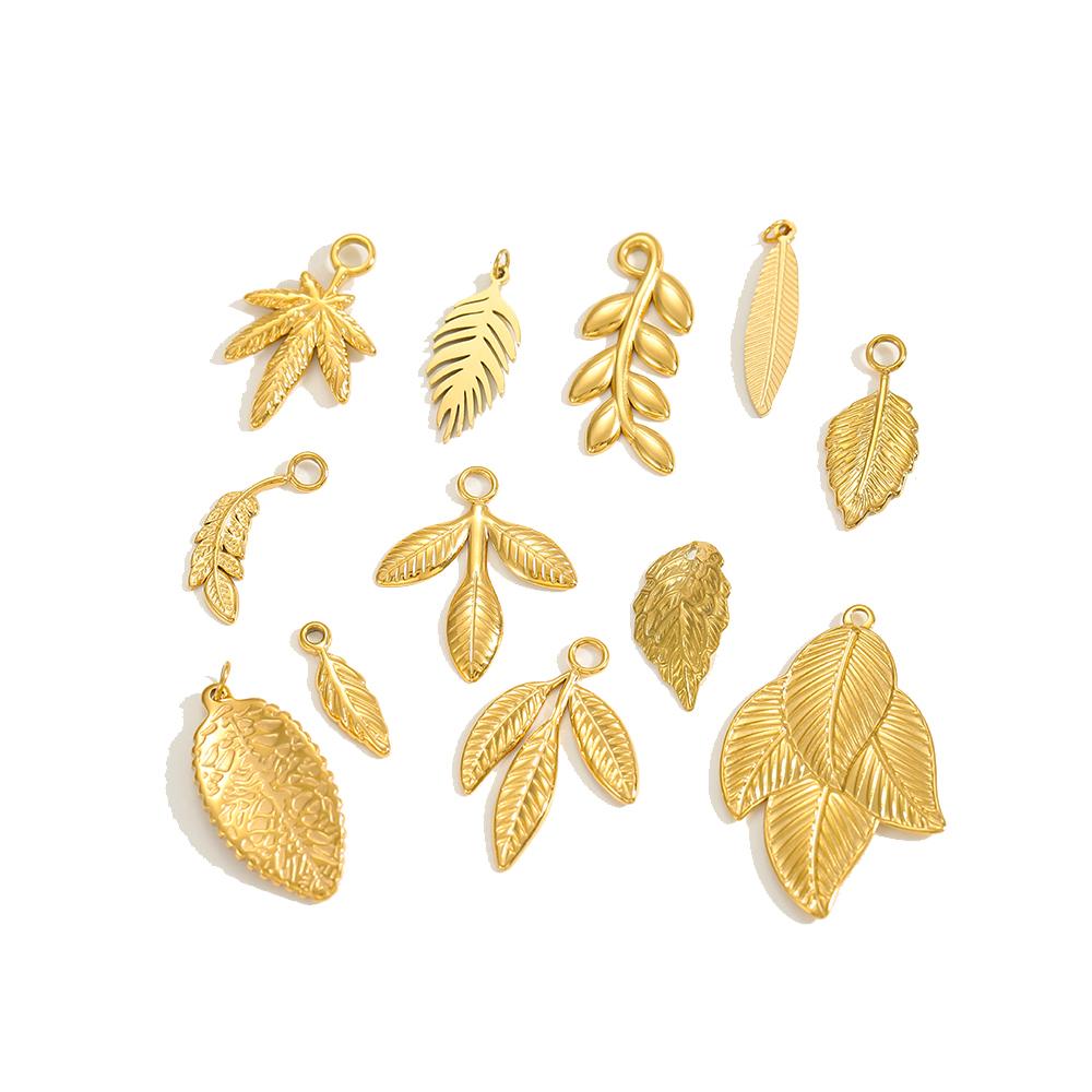 CARLIDANA Fashion Leaf Stainless Steel Charms Leaves Pendants DIY Drafts Fashion Jewelry Accessories Necklaces Jewelry Making
