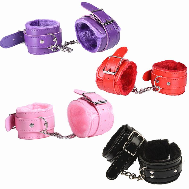 Sex Toys Handcuffs 1Pair PU Leather Restraints Bondage Cuffs Roleplay Tools Erotic Handcuffs for Couples GameSex Products
