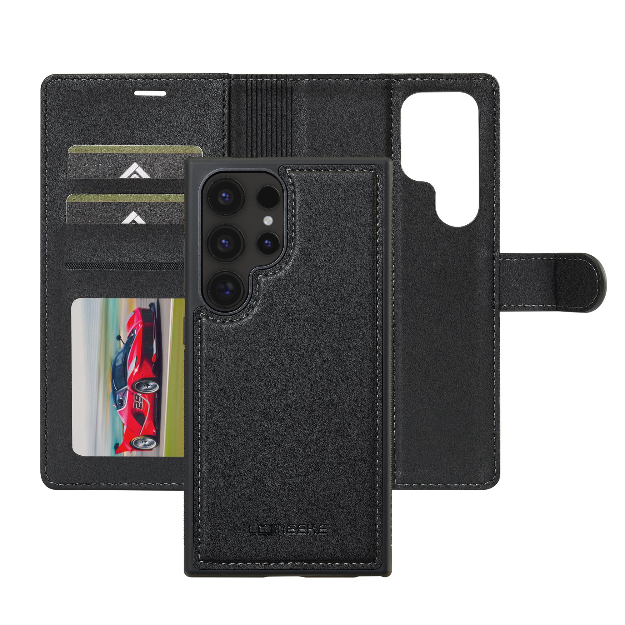 

LC.IMEEKE L2 Series for Samsung Galaxy S24 Ultra Case PU Leather Wallet Detachable Magnetic Phone Cover Blue