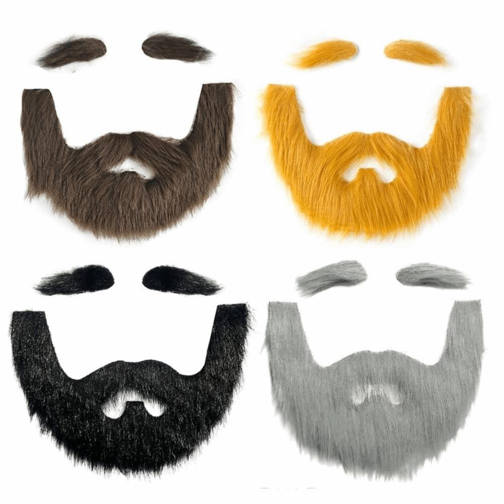 Moustache Postiche Auto-adhésive Barbe Réaliste Décorations Cosplay Sourcil Postiche Noël