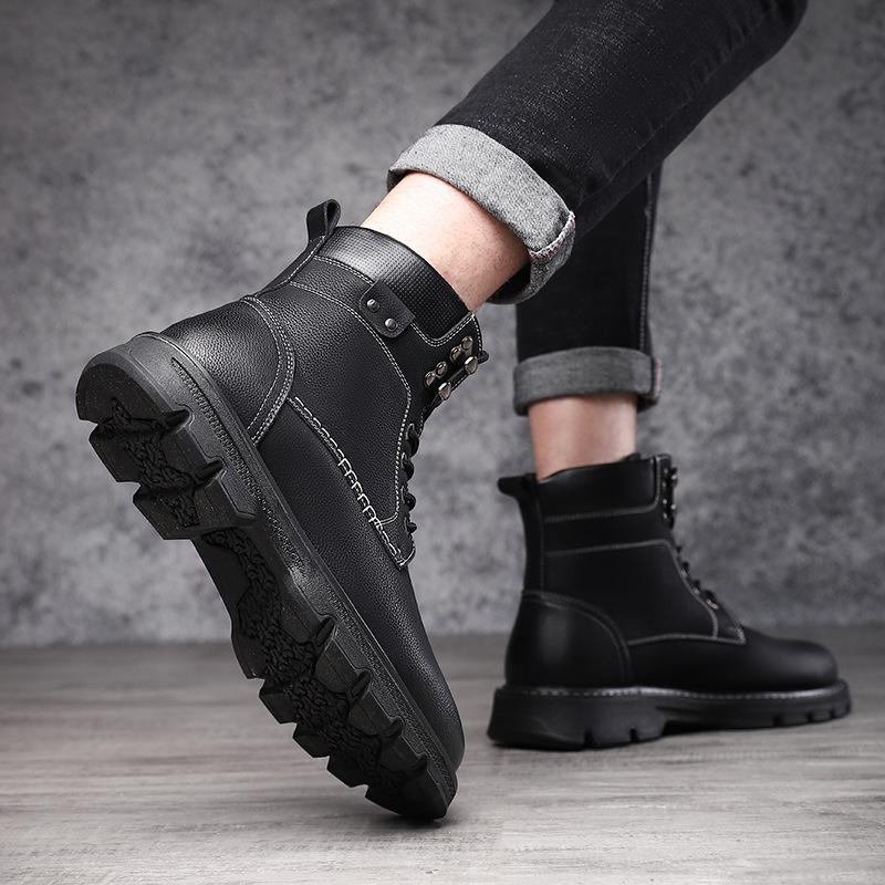 2025 Vinter Martin Stövlar Herr Höga Brittisk Stil ins Mellanhöga Trendiga Skor Verktygsstövlar Långa Stövlar Mångsidiga