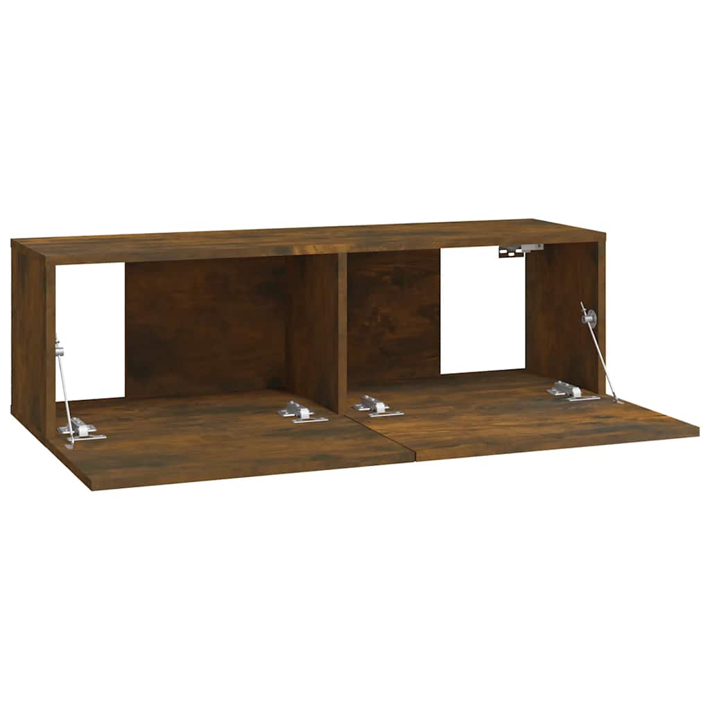 2 Piece TV Wall Cabinets Smoked Oak 100 x 30 x 30 cm Wood Based Material