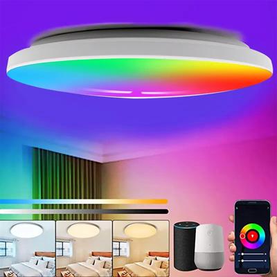 24W Smart LED RGBW Deckenleuchte mit Fernbedienung WiFi APP Steuerung IP54 wasserdichte Haushaltsbeleuchtung Lampe für Badezimmer Schlafzimmer Wohnzimmer
