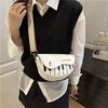 New piano keys trendy shoulder bag casual versatile temperament saddle bag niche design messenger bag
