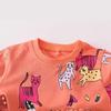 Girls' & Boys' Cartoon Long Sleeve Terry Cotton Hoodie - European & American Style Autumn Wear