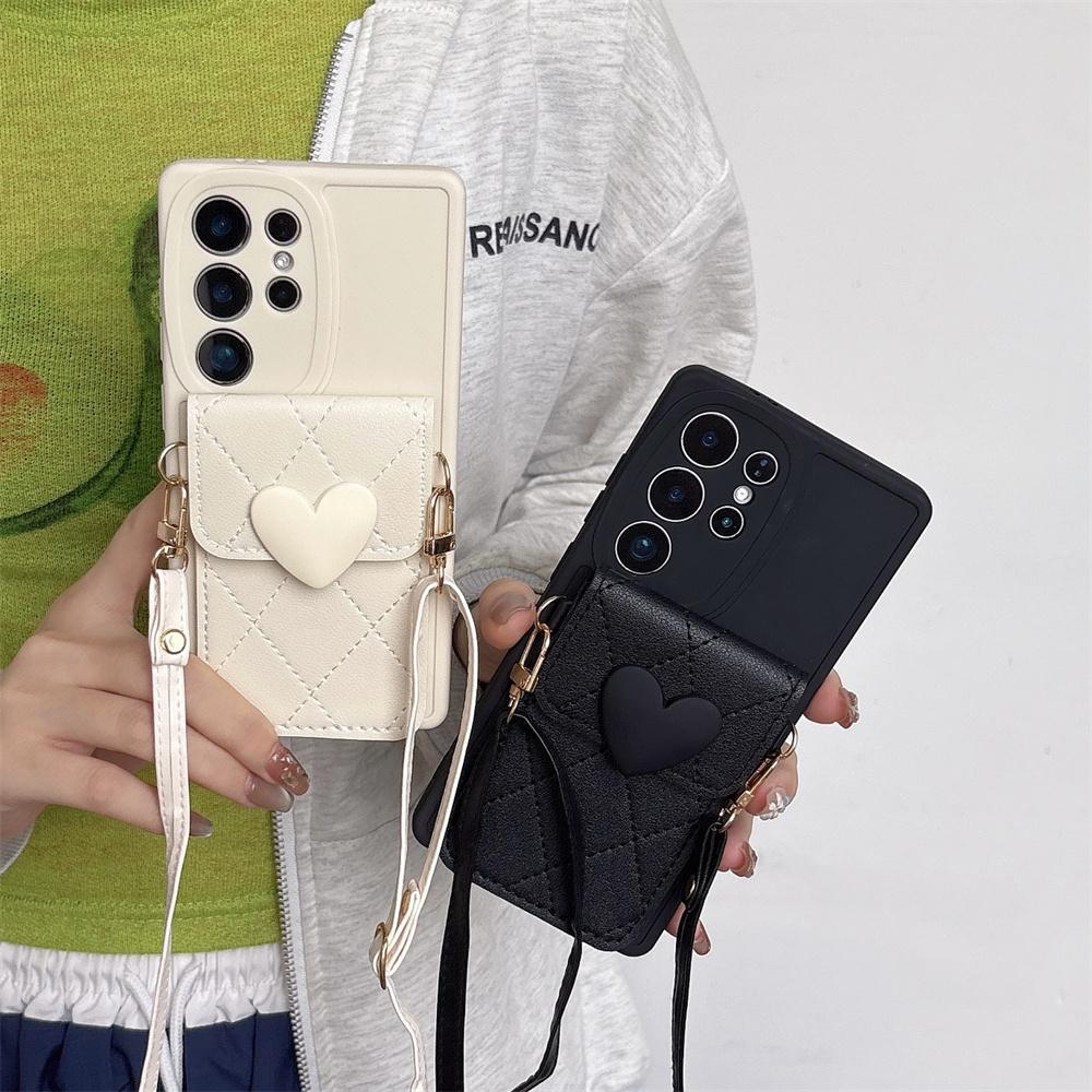 Crossbody Cute Wallet Card Holder Phone Case for Samsung S25 Ultra S24 S21 FE S23 S22 Plus A54 A55 A35 A25 A15 A06 A16 A56 A36