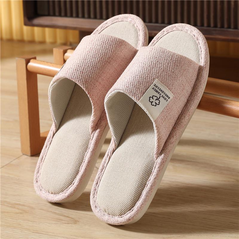 2023 Summer Cotton & Linen Non-Slip Indoor Slippers for Men & Women - Silent & Comfortable