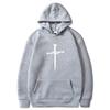 Men's Cross Graphic Hoodie - Black Casual Pullover Sweatshirt with Religious Symbol Print, Fashion Streetwear for Autumn/Winter
