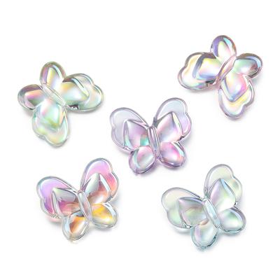 5-10Pcs/bag Acrylic Butterfly Laser Color Loose Beads AB Color Beads For DIY Bracelet Phone Chain Making Supplies Findings
