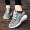 Spring Pink Wedge Sneakers Women Mesh Breathable Knitted Sneakers Platform Sports Shoes Thick Sole Sneakers Slip On Casual Shoes