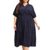 Mid-length Dress Women's Summer Temperament Elegant Polka Dot Holiday Plus-size Dress