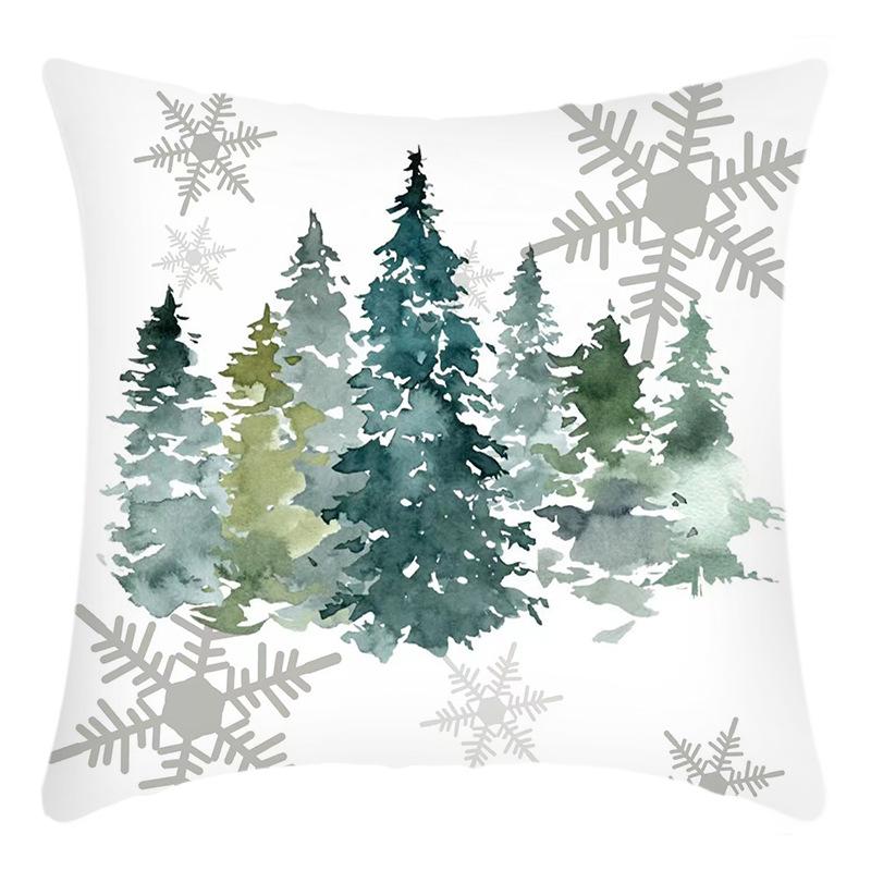 

Новая Рождественская наволочка Принт украшения елки Праздничная наволочка 45 * 45Cm pillowcase