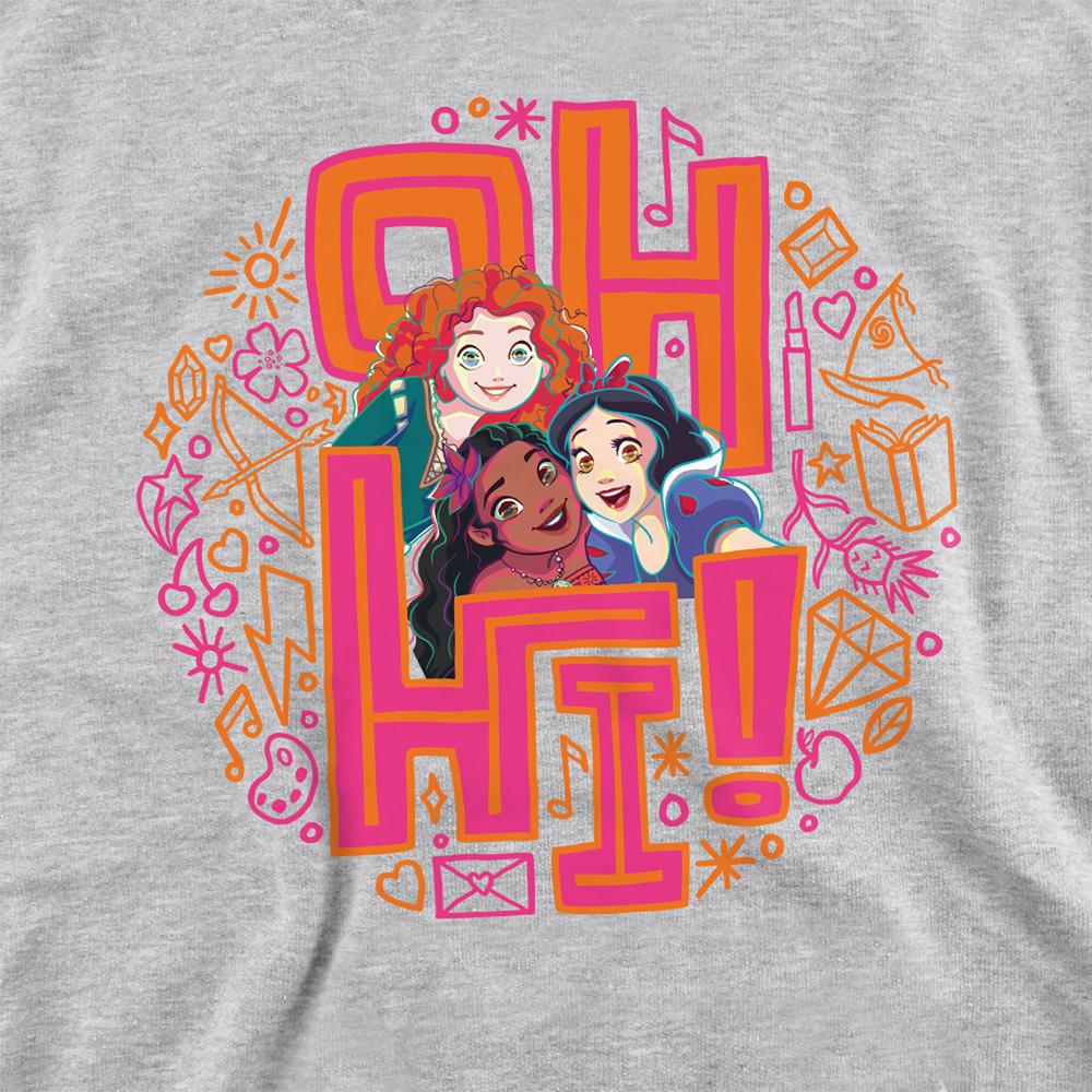 Disney Princess Childrens/Kids Oh Hi! Merida Moana Snow White Heather Hoodie