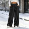 Women's Casual Plush Wide Leg Pants with Soft for and Everyday Wear