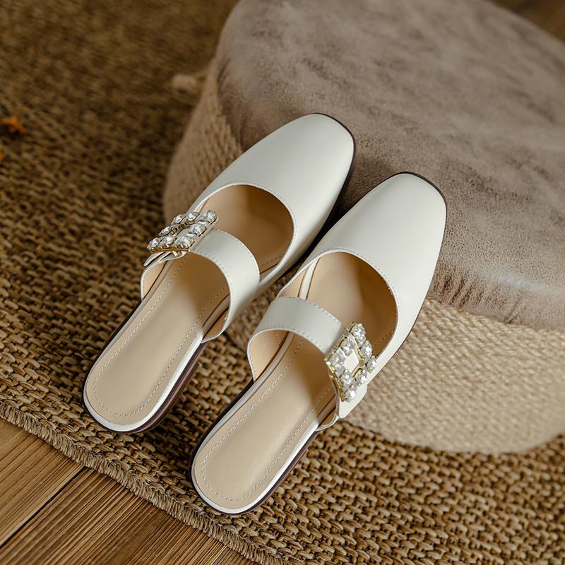 Zapatos de Mujer Exterior Casual Moda Zapatillas de Mujer Chanclas Verano Cuero Plano Antideslizante Duradero Banquete Todo Combinable Sandalias