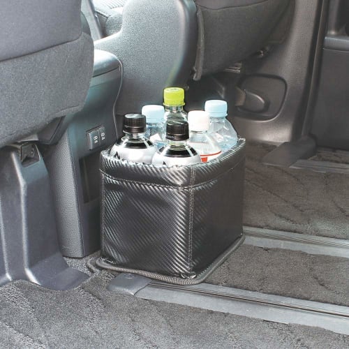 Napolex Fizz X Car Trash Can Large Capacity Antibacterial Deodorizing Treatment Square Type Holds 6 500ml PET Bottles Anti-Tip Design Stable Storage B
