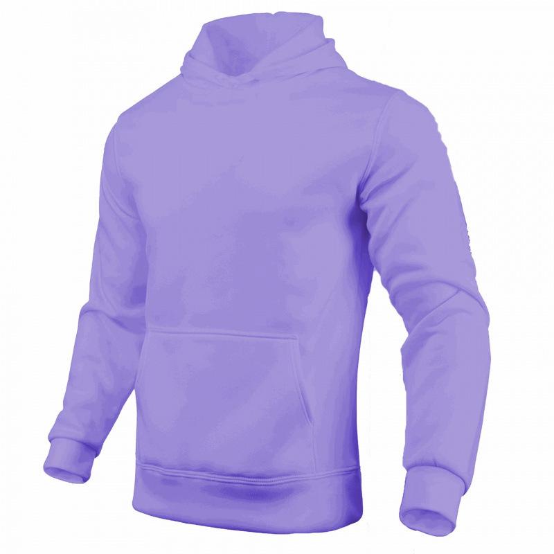 Unisex Fleece Hoodie: Solid Color Men’s Pullover, Sports Casual Long-Sleeved Top.