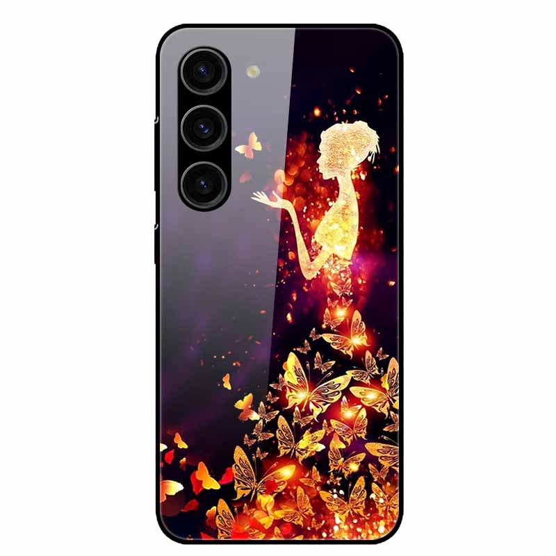 For Samsung Galaxy S25 Plus Case Tempered Glass Hard Phone Cover for Samsung S25 Ultra 5G Back Cases for GalaxyS25 S 25 S25Plus