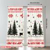 2pcs 2D flat printing Happy Christmas Scene Curtains Christmas Reindeer Snowflakes Trees_a Digital Printed Polyester Drapes