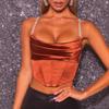 Sexy Women's  Suspender  Vest Rhinestone - Strapped Satin Crop Camisole: Chic & Sparkly, Multiple Colors Available