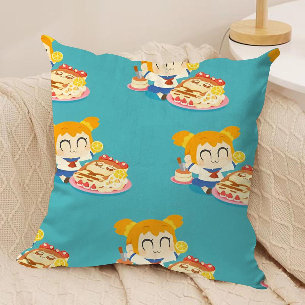 Cute Anime Pop Team Epic Cushion Cover Soft Plush Fabric DoubleSided Printed Sofa Cushion Cover for All Seasons Home Decor Gift 30x30cm