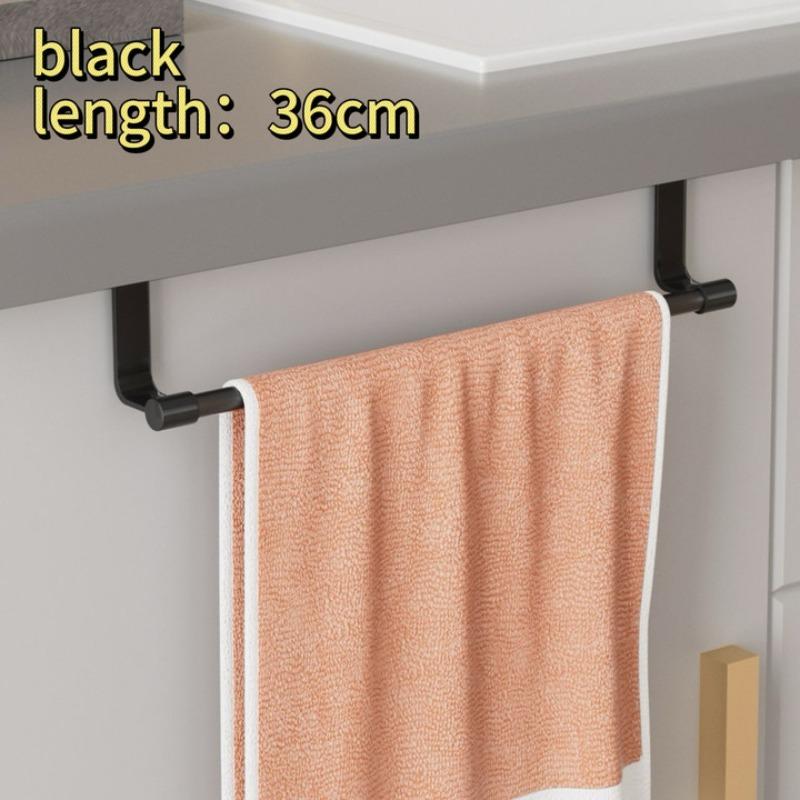 Towel Rod Steel Metal Wire Over Cabinet Towel Rack Storage Organizer Bathroom Door Hanging Towels Rack Punch-free Rag Hanger