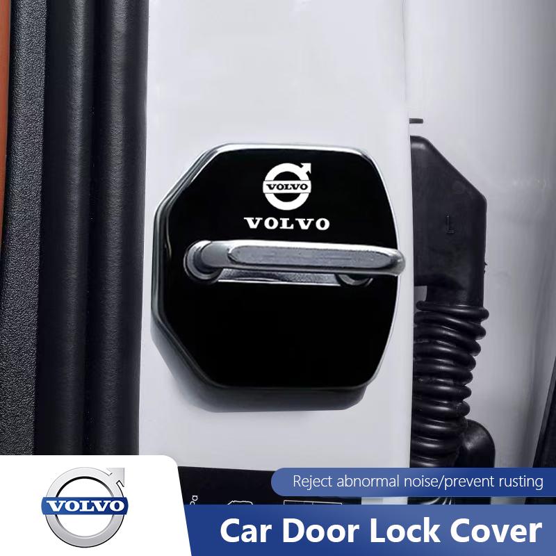 4Pcs Car Door Lock Cover Case Stickers Accessories For Volvo ES90 EC40 EX40 EM90 XC90 V90 V60 XC60 V40 S80 S60 S90 C40 XC40 V70