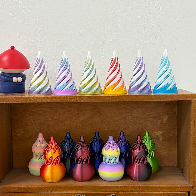 1/2Pcs Giant Rotating Pyramid 3D Spiral Cone Pyramid  Cone Toys Spiral Calabash Ornament Stress Relief Fidget Toys