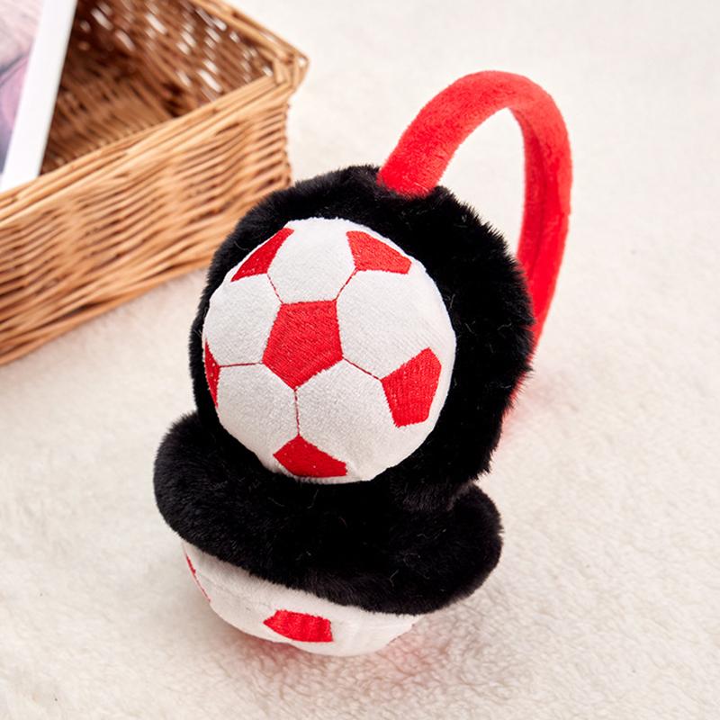 Kids Cute Football Earmuffs Winter Outdoor Travel Cold-proof Ear Cap Warmer Thickened Warm Ear Muffs for Baby Boy Girl