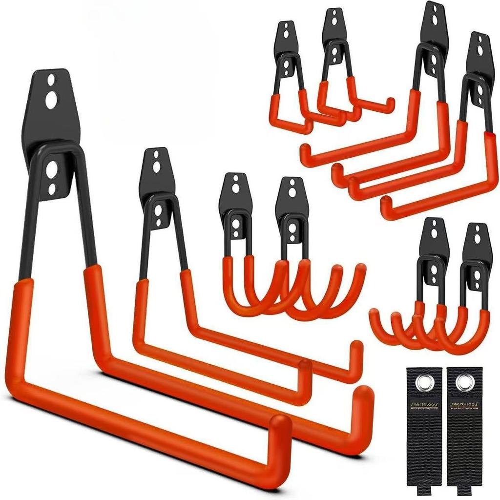 Heavy-Duty Wall-Mounted Metal Bicycle Storage Hooks for Garage or Warehouse