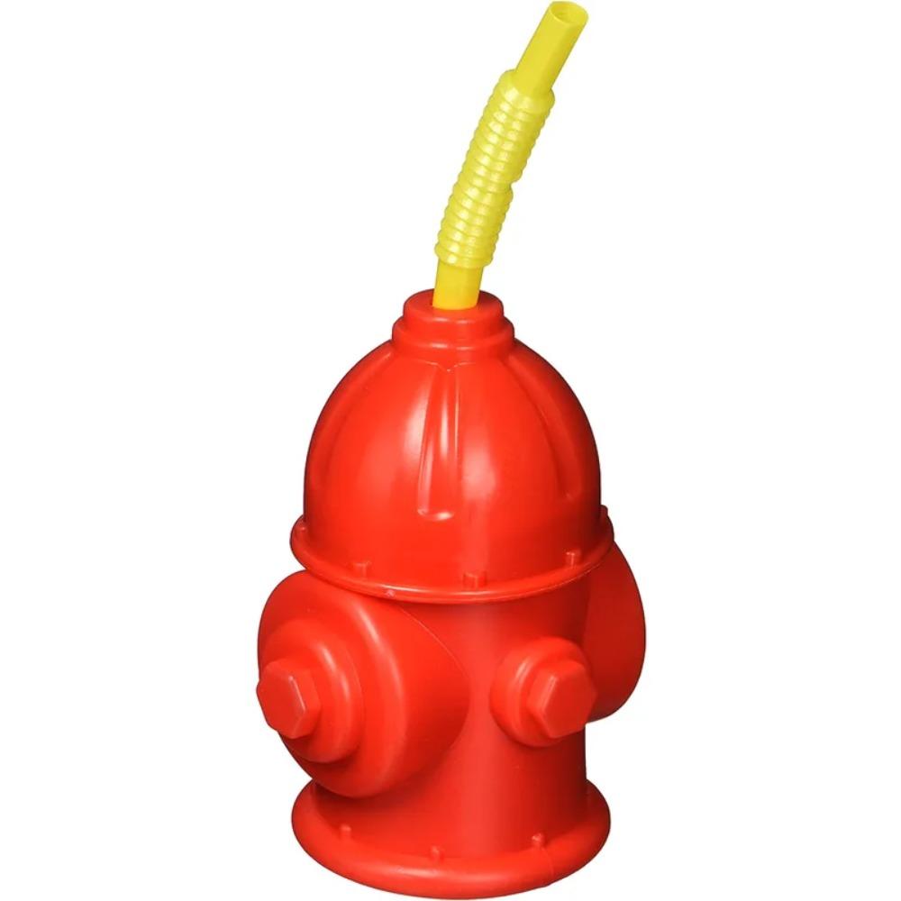 Red Fire Hydrant Water Cup Novelty Party Supplies Creative Fire Hydrant Straw Cup  Boys